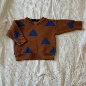 Brown and Blue Triangle Sweater